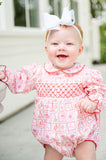 Christmas Tiles Smocked Pima Cotton Emma Bubble