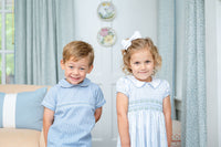Blue Gingham Smocked Samuel Shirt/Shorts Set