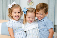 Blue Gingham Smocked Samuel Shirt/Shorts Set