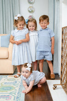 Blue Gingham Smocked Samuel Shirt/Shorts Set