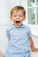 Blue Gingham Smocked Samuel Shirt/Shorts Set
