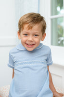 Blue Gingham Smocked Samuel Shirt/Shorts Set