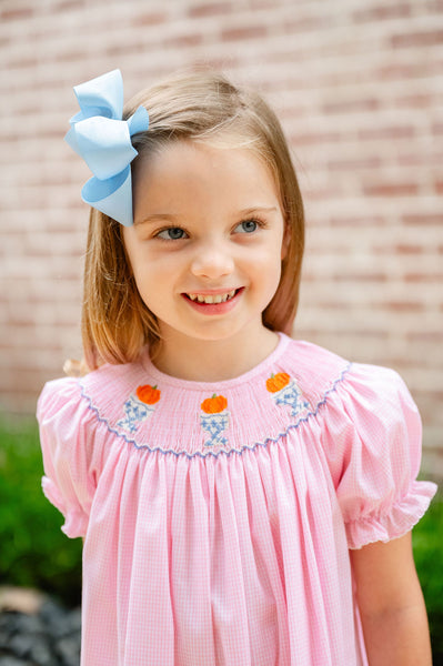 Smocked Pumkpin Pink Dress for Girls Ruth and Ralph Smocked Pumkpin Pink Dress for Girls Ruth and Ralph
