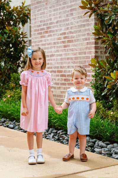 Smocked Pumkpin Pink Dress for Girls 8 / Helen Dress Smocked Pumkpin Pink Dress for Girls 8 / Helen Dress