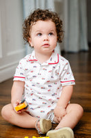 Construction Trucks Toile Pima Harold Romper