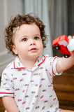 Construction Trucks Toile Pima Harold Romper