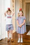 Back to School Apples Smocked Beau T-Shirt/Shorts Set
