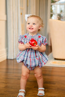 Back to School Apples Smocked Birdie Bubble