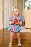 Back to School Apples Smocked Birdie Bubble