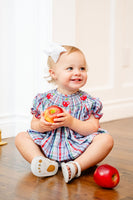 Back to School Apples Smocked Birdie Bubble