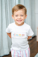 Trains Smocked Beau T-Shirt/Shorts Set