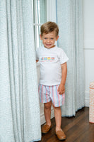 Trains Smocked Beau T-Shirt/Shorts Set