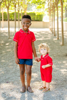Solid Red Pima Cotton Harold Romper