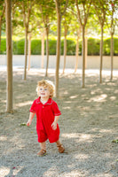 Solid Red Pima Cotton Harold Romper