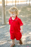 Solid Red Pima Cotton Harold Romper