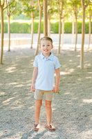 Light Blue Stripes Pima Cotton Shep Polo
