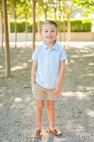 Light Blue Stripes Pima Cotton Shep Polo