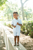 Light Blue Stripes Pima Cotton Harold Romper