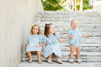 Blue Florals Smocked Birdie Bubble