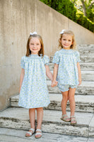 Blue Florals Smocked Helen Dress