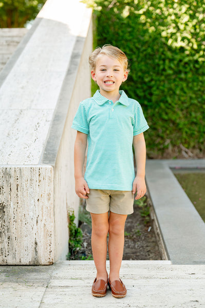 Green Stripes Pima Cotton Shep Polo
