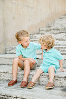 Green Stripes Pima Cotton Shep Polo