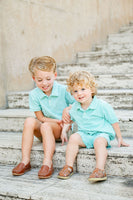 Green Stripes Pima Cotton Shep Polo