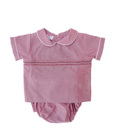 Maroon Oxford Samuel Shirt/Diaper Cover Set