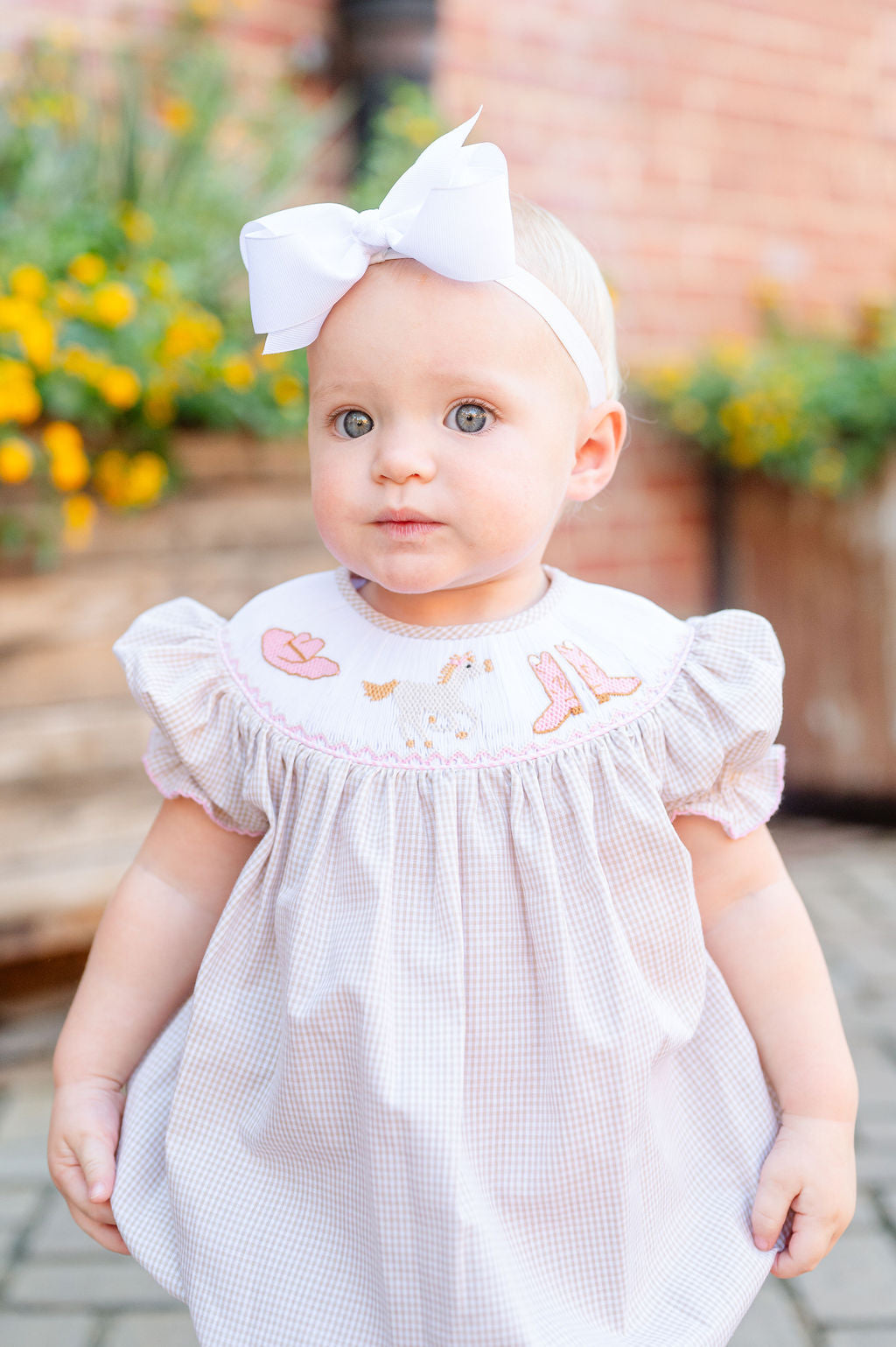 Baby girl smocked bubble best sale