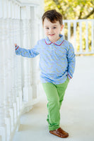 Whether for Valentine’s Day or just a fun day out, a little boy wearing the Lovely Caterpillars Shep Polo Long Sleeve Shirt will look sweet and festive.