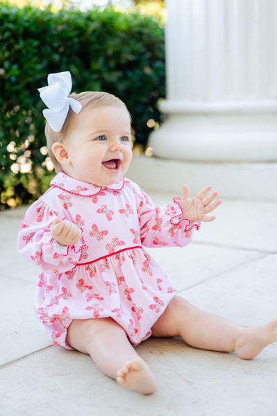 A baby girl looks absolutely sweet in the Butterfly Heart Bubble, made from 100% pima cotton for the softest feel.