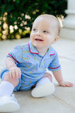 This romper combines comfort and style, making it a perfect addition to any baby boy's wardrobe.