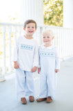 Blue Hearts Smocked Beau T-Shirt/Pants Set