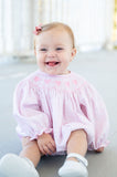 Pink Hearts Smocked Birdie Bubble