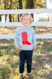 Blue and Red Cowboy Boot Jacob Sweater
