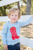 Blue and Red Cowboy Boot Jacob Sweater
