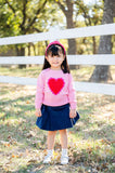 Scalloped Pink Heart Sarah Sweater