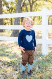 Navy Heart Jacob Sweater
