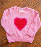 Scalloped Pink Heart Sarah Sweater