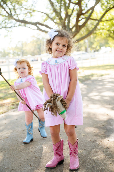 pink chicken cowboy boot dress Baby Girls Nell Dress Set - Cowboy Boots | Pink Chicken
