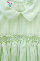 Sage Green Smocked Arthur Bubble