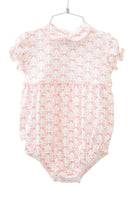 Made from 100% pima cotton, the Pink Bow Pima Bubble ensures softness and breathability for your little one.