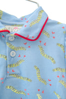 The shirt’s 100% pima cotton fabric ensures that a little boy wearing it stays comfortable and cozy all day long, with a soft feel against his skin.