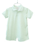 Green Gingham Pima Harold Romper