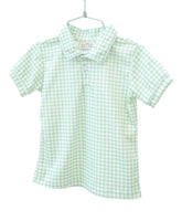 Green Gingham Pima Shep Polo