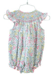 Secret Garden Floral Smocked Birdie Bubble