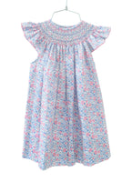 Periwinkle Poppy Floral Smocked Helen Dress