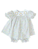 Floral Wreaths Smocked Annabelle Bloomer Set