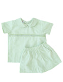 Sage Green Smocked Samuel Shirt/Shorts Set