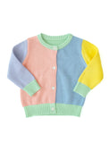 A color block cardigan for toddler girls and kids 